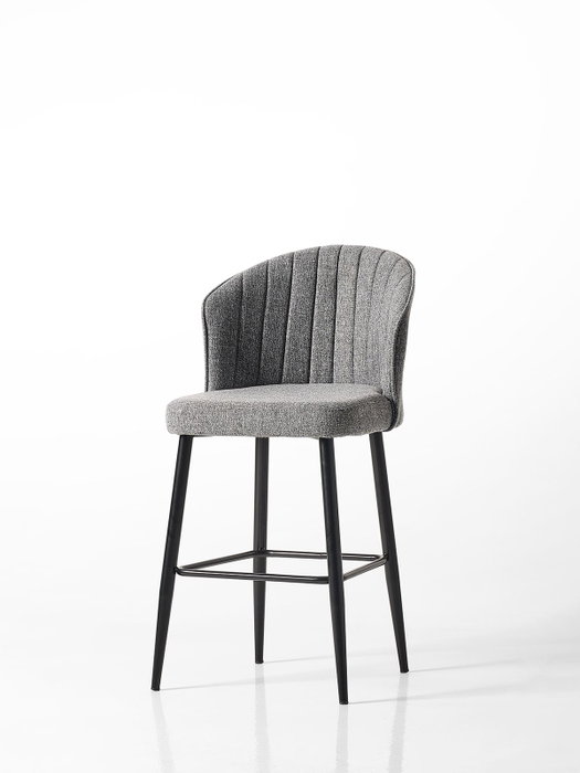 Hanah Home Rubi Set de 2 Taburetes de Bar Gris y Negro